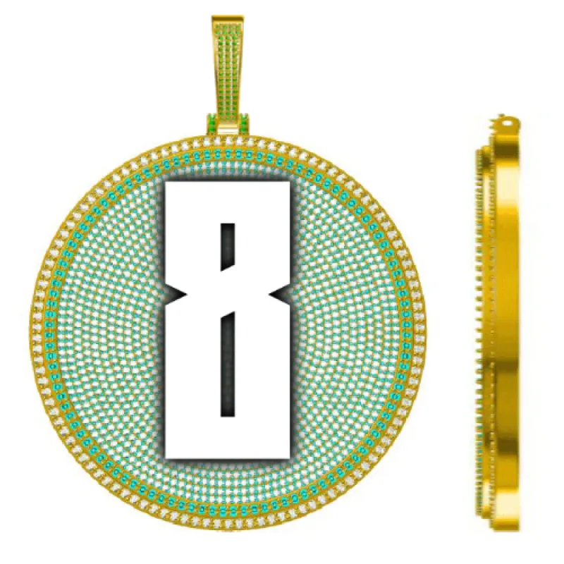 CUSTOM LETTER NECKLACE 3D BIG DISC sold by The GUU Shop