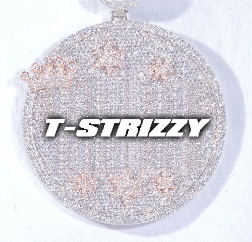 CUSTOM LETTER NECKLACE 3D BIG CROWN DISC sold by The GUU Shop