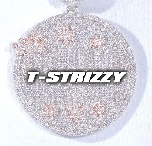 CUSTOM LETTER NECKLACE 3D BIG CROWN DISC sold by The GUU Shop