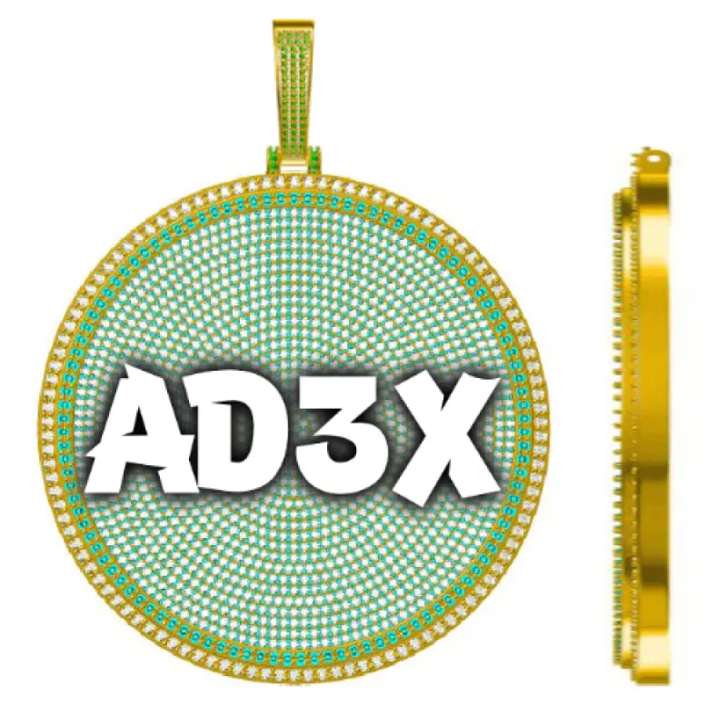 CUSTOM LETTER NECKLACE 3D BIG DISC sold by The GUU Shop