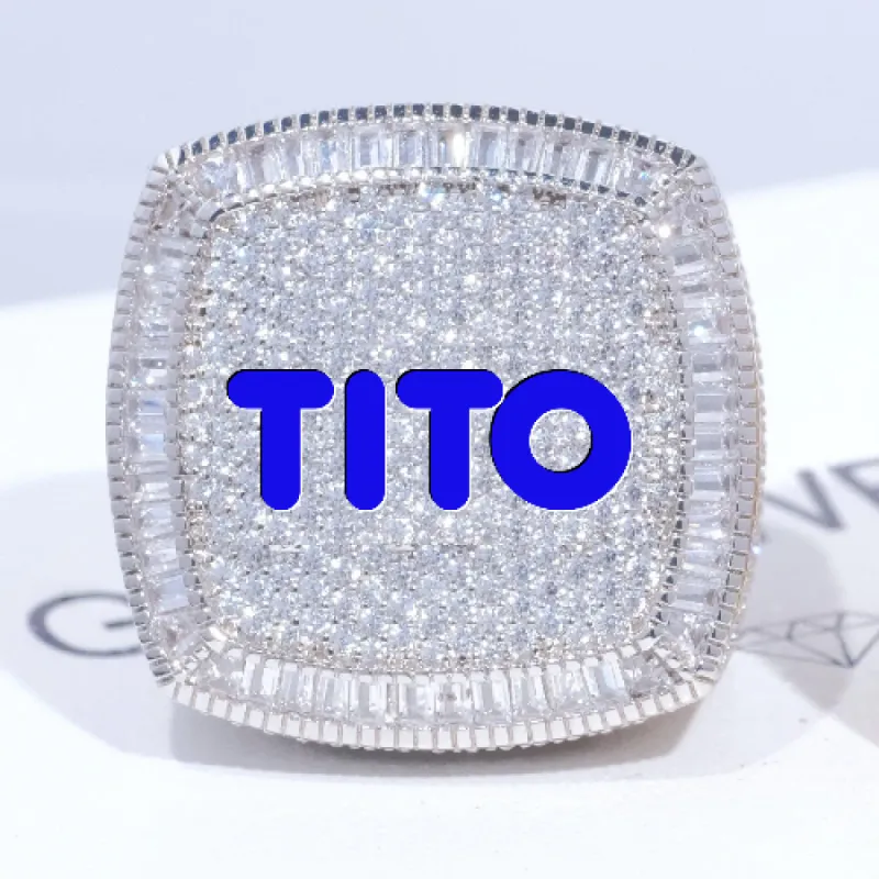 CUSTOM LETTER 3D ICED RING sold by The GUU Shop