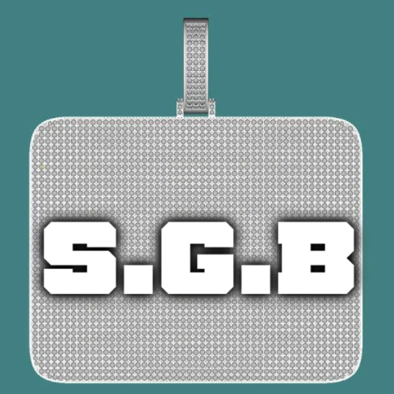 CUSTOM LETTER NECKLACE 3D BIG SQUARE sold by The GUU Shop