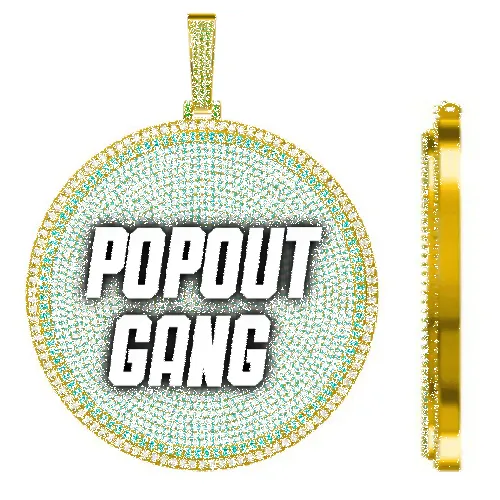 CUSTOM LETTER NECKLACE 3D BIG DISC sold by The GUU Shop