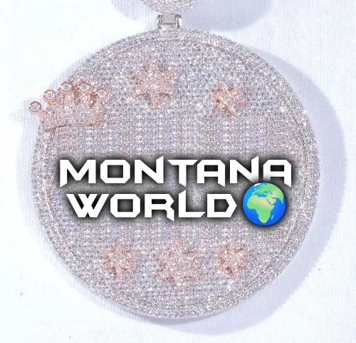 CUSTOM LETTER NECKLACE 3D BIG CROWN DISC sold by The GUU Shop