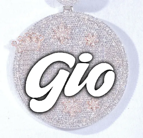 CUSTOM LETTER NECKLACE 3D BIG CROWN DISC sold by The GUU Shop