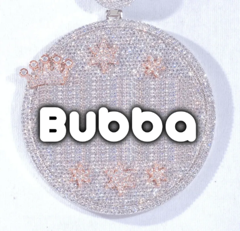 CUSTOM LETTER NECKLACE 3D BIG CROWN DISC sold by The GUU Shop