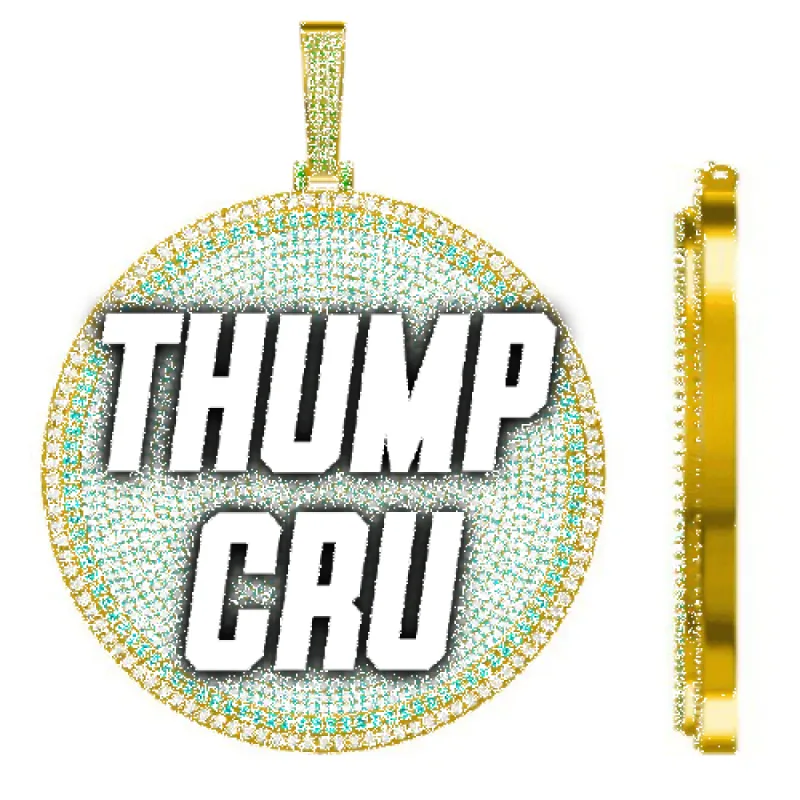 CUSTOM LETTER NECKLACE 3D BIG DISC sold by The GUU Shop