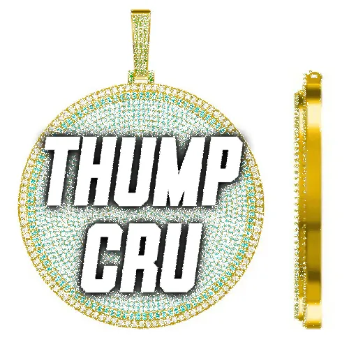 CUSTOM LETTER NECKLACE 3D BIG DISC sold by The GUU Shop