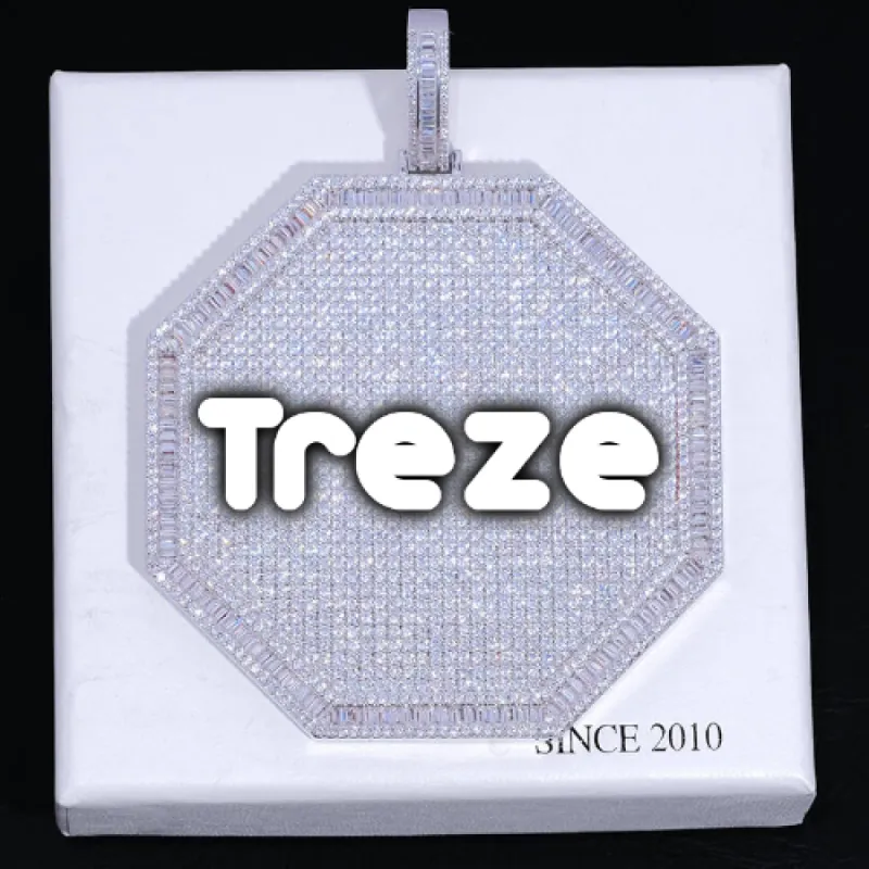 CUSTOM LETTER NECKLACE 3D BIG OCTAGON sold by The GUU Shop