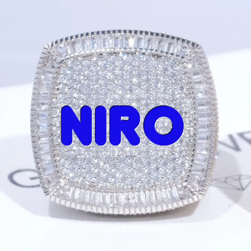 CUSTOM LETTER 3D ICED RING sold by The GUU Shop