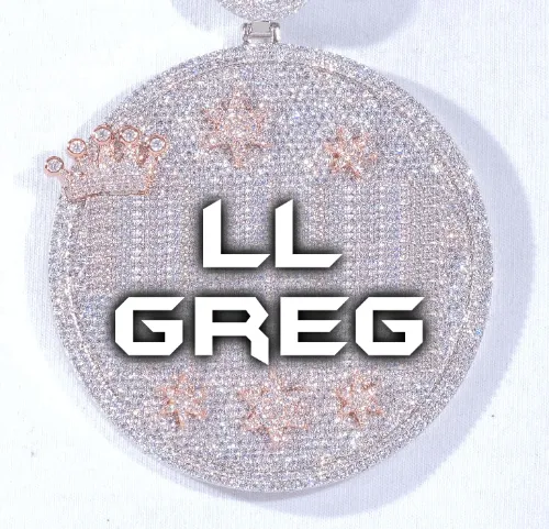 CUSTOM LETTER NECKLACE 3D BIG CROWN DISC sold by The GUU Shop