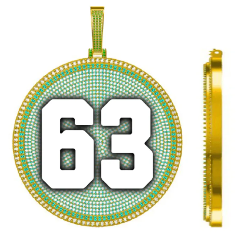 CUSTOM LETTER NECKLACE 3D BIG DISC made by The GUU Shop