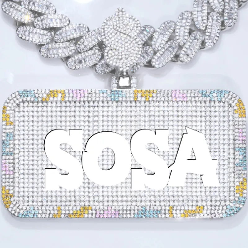 CUSTOM LETTER NECKLACE 3D COLORFUL SQUARE sold by The GUU Shop