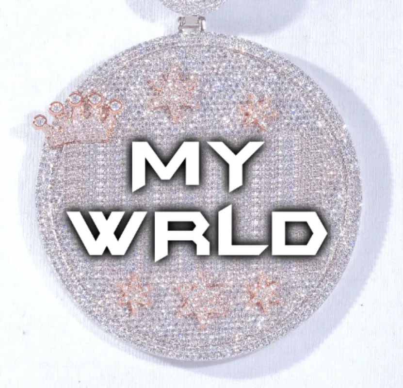 CUSTOM LETTER NECKLACE 3D BIG CROWN DISC sold by The GUU Shop