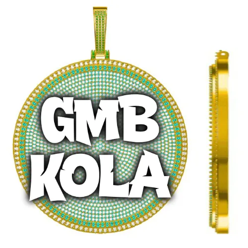 CUSTOM LETTER NECKLACE 3D BIG DISC sold by The GUU Shop