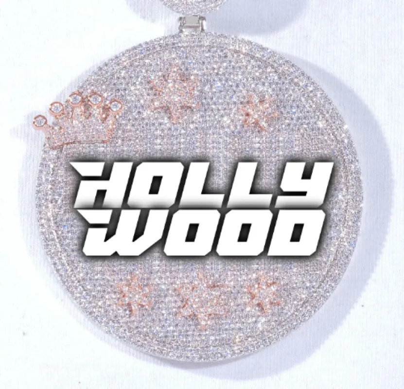 CUSTOM LETTER NECKLACE 3D BIG CROWN DISC sold by The GUU Shop