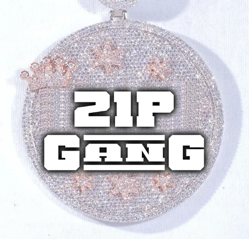 CUSTOM LETTER NECKLACE 3D BIG CROWN DISC sold by The GUU Shop