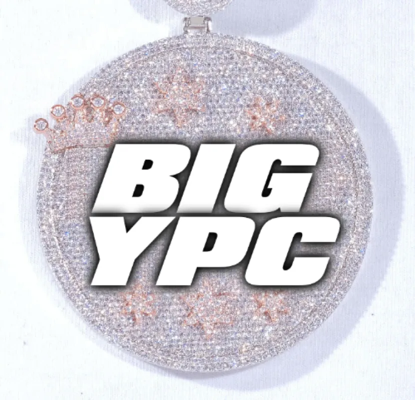 CUSTOM LETTER NECKLACE 3D BIG CROWN DISC sold by The GUU Shop