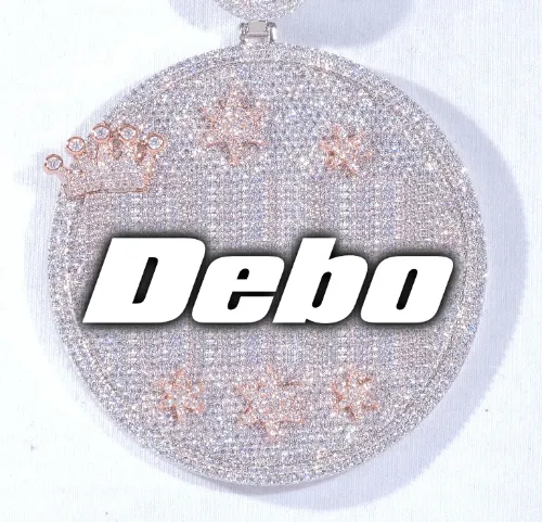 CUSTOM LETTER NECKLACE 3D BIG CROWN DISC sold by The GUU Shop