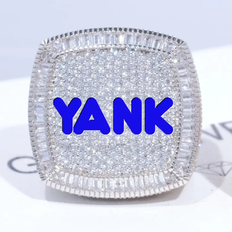 CUSTOM LETTER 3D ICED RING sold by The GUU Shop