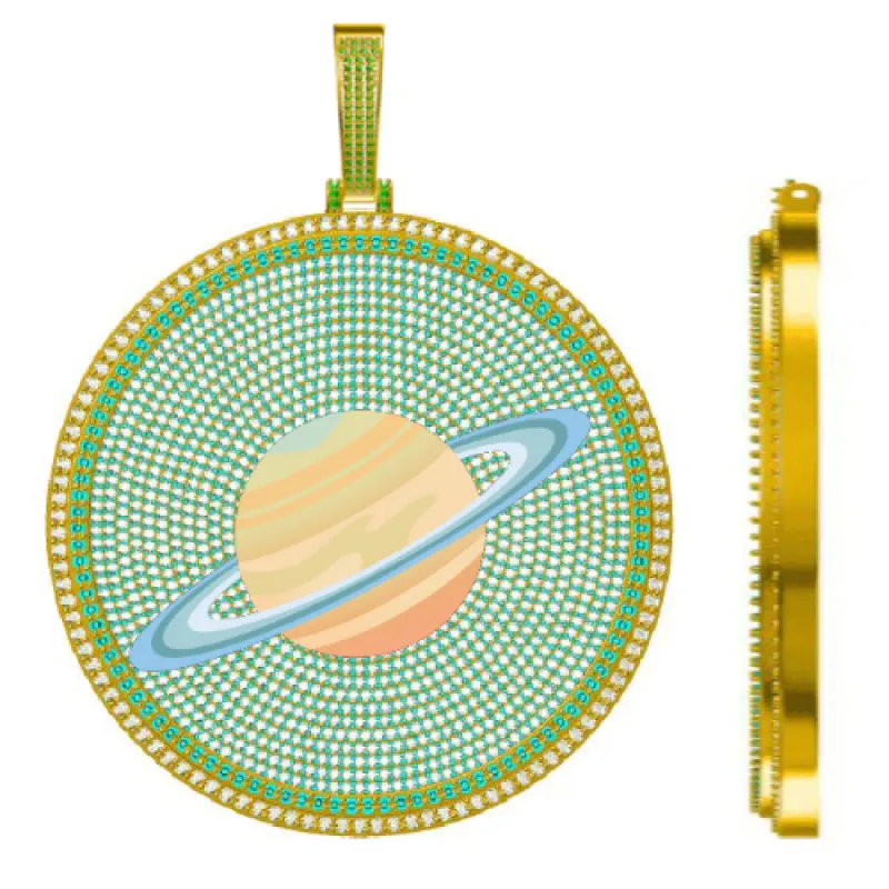 CUSTOM LETTER NECKLACE 3D BIG DISC sold by The GUU Shop