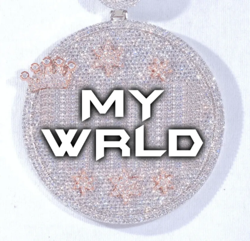 CUSTOM LETTER NECKLACE 3D BIG CROWN DISC sold by The GUU Shop