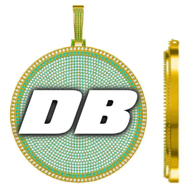 CUSTOM LETTER NECKLACE 3D BIG DISC sold by The GUU Shop