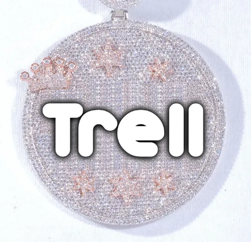 CUSTOM LETTER NECKLACE 3D BIG CROWN DISC sold by The GUU Shop