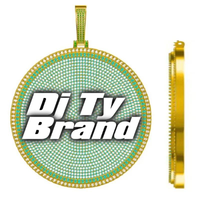 CUSTOM LETTER NECKLACE 3D BIG DISC sold by The GUU Shop