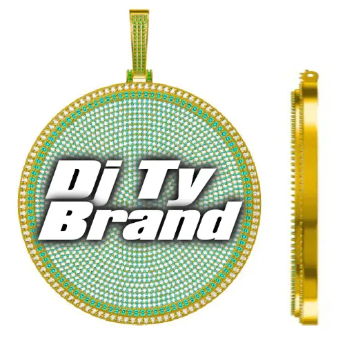 CUSTOM LETTER NECKLACE 3D BIG DISC sold by The GUU Shop