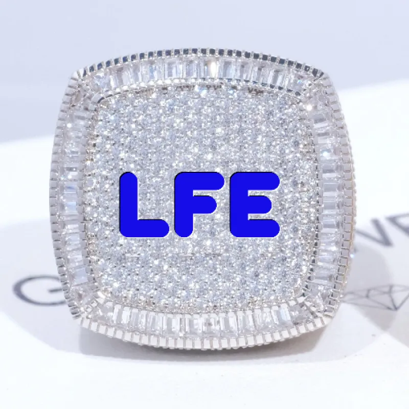 CUSTOM LETTER 3D ICED RING sold by The GUU Shop