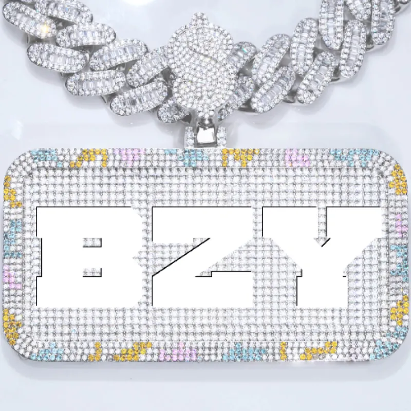 CUSTOM LETTER NECKLACE 3D COLORFUL SQUARE sold by The GUU Shop