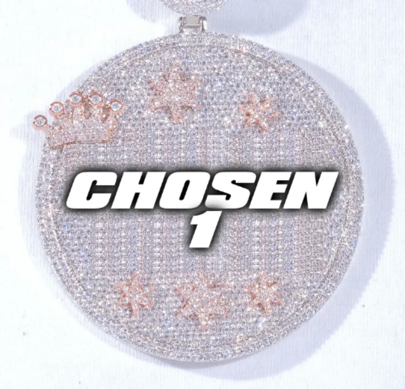 CUSTOM LETTER NECKLACE 3D BIG CROWN DISC made by The GUU Shop