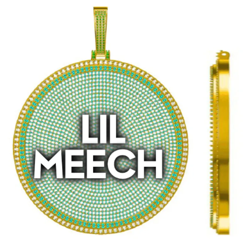 CUSTOM LETTER NECKLACE 3D BIG DISC sold by The GUU Shop