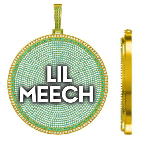 CUSTOM LETTER NECKLACE 3D BIG DISC sold by The GUU Shop