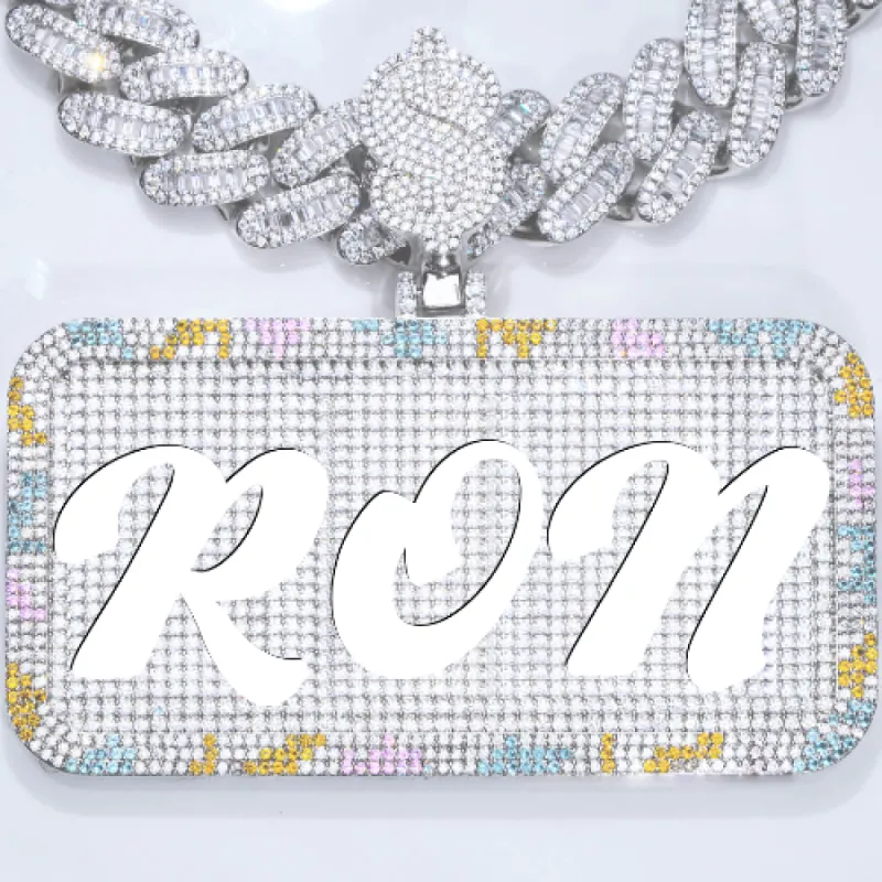 CUSTOM LETTER NECKLACE 3D COLORFUL SQUARE sold by The GUU Shop