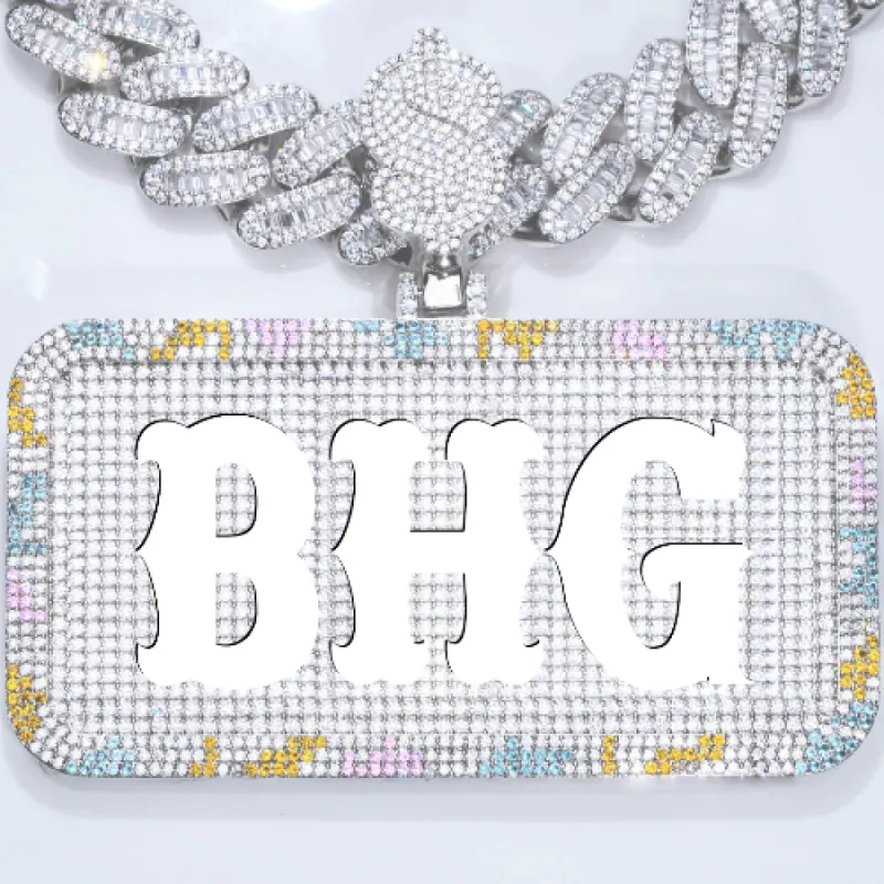 CUSTOM LETTER NECKLACE 3D COLORFUL SQUARE sold by The GUU Shop