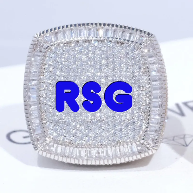 CUSTOM LETTER 3D ICED RING sold by The GUU Shop