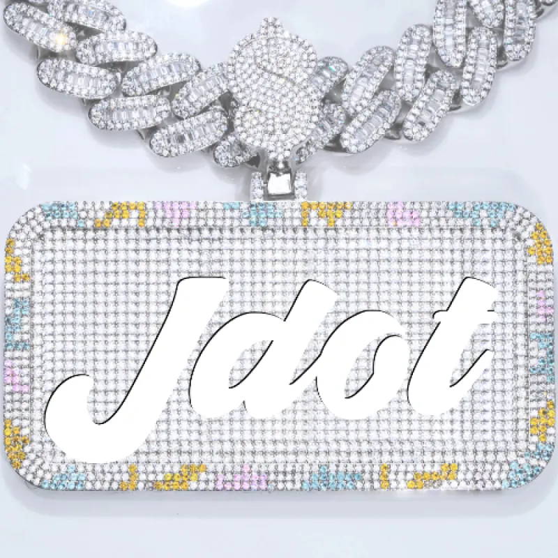 CUSTOM LETTER NECKLACE 3D COLORFUL SQUARE sold by The GUU Shop