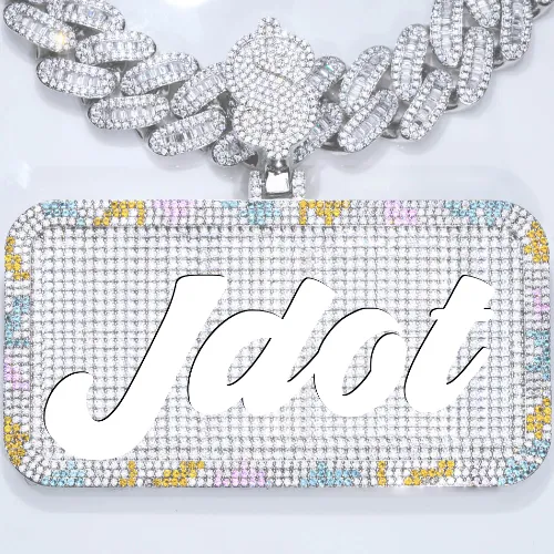 CUSTOM LETTER NECKLACE 3D COLORFUL SQUARE sold by The GUU Shop