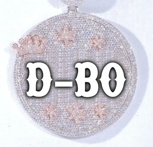 CUSTOM LETTER NECKLACE 3D BIG CROWN DISC sold by The GUU Shop