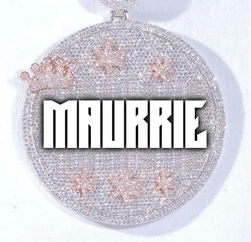 CUSTOM LETTER NECKLACE 3D BIG CROWN DISC sold by The GUU Shop