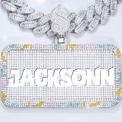 CUSTOM LETTER NECKLACE 3D COLORFUL SQUARE sold by The GUU Shop