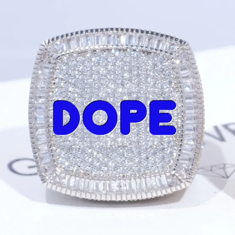 CUSTOM LETTER 3D ICED RING sold by The GUU Shop