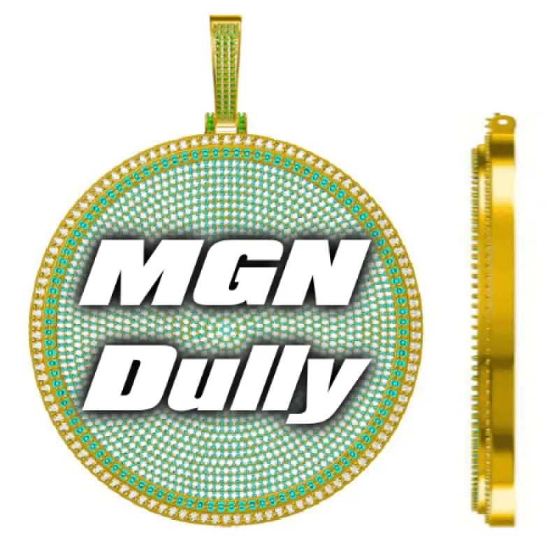 CUSTOM LETTER NECKLACE 3D BIG DISC sold by The GUU Shop