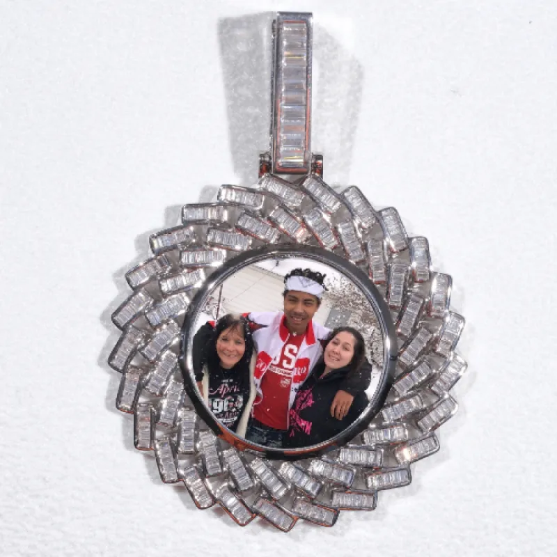 Large 3D Baguette Custom Picture Pendant sold by The GUU Shop