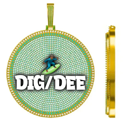 CUSTOM LETTER NECKLACE 3D BIG DISC sold by The GUU Shop