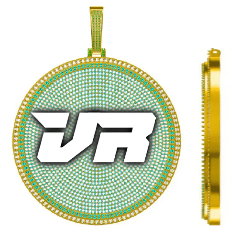 CUSTOM LETTER NECKLACE 3D BIG DISC sold by The GUU Shop