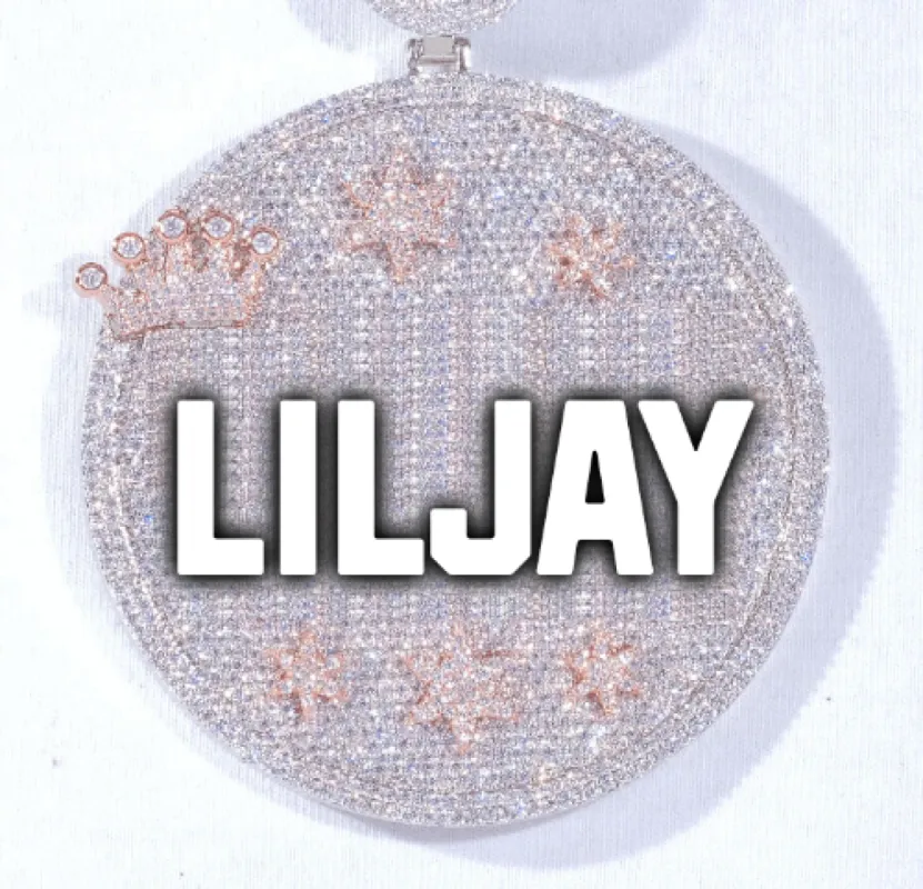 CUSTOM LETTER NECKLACE 3D BIG CROWN DISC sold by The GUU Shop