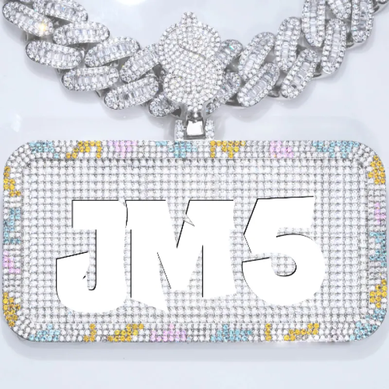 CUSTOM LETTER NECKLACE 3D COLORFUL SQUARE sold by The GUU Shop